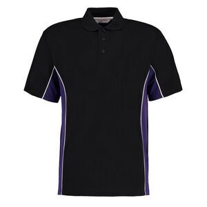 GAMEGEAR Mens Track Polycotton Pique Polo Shirt / Black/Purple
